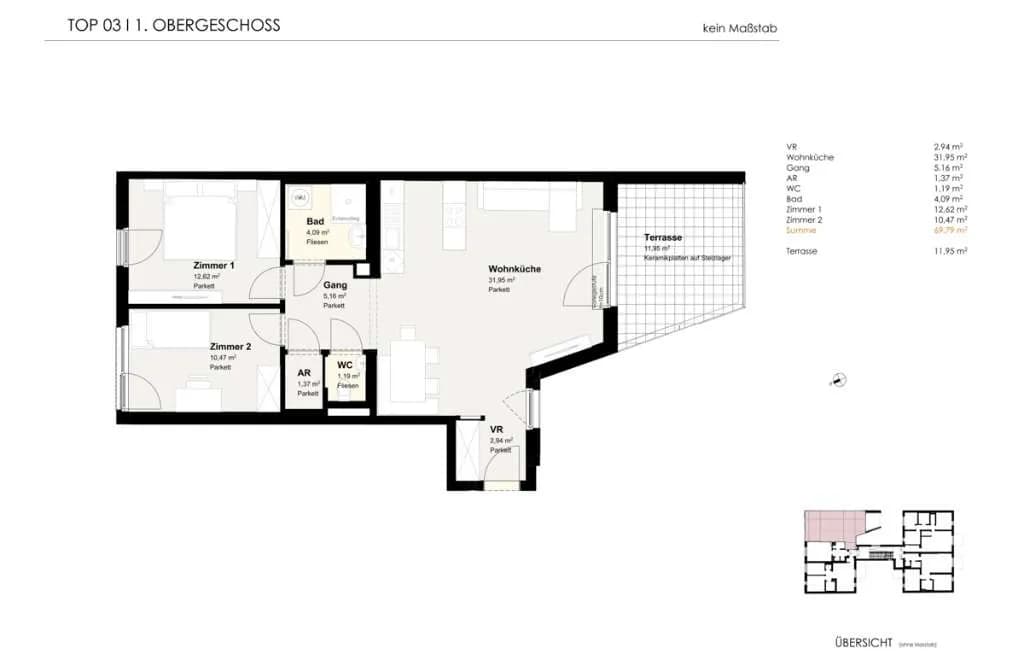 3-Zimmer-Wohnung kaufen in Baden – 69,79 m², € 449.000 – Bild 12 von 12