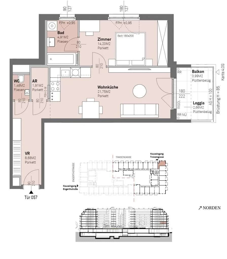2-Zimmer-Wohnung kaufen in Wien – 52,29 m², € 411.000 – Bild 14 von 14