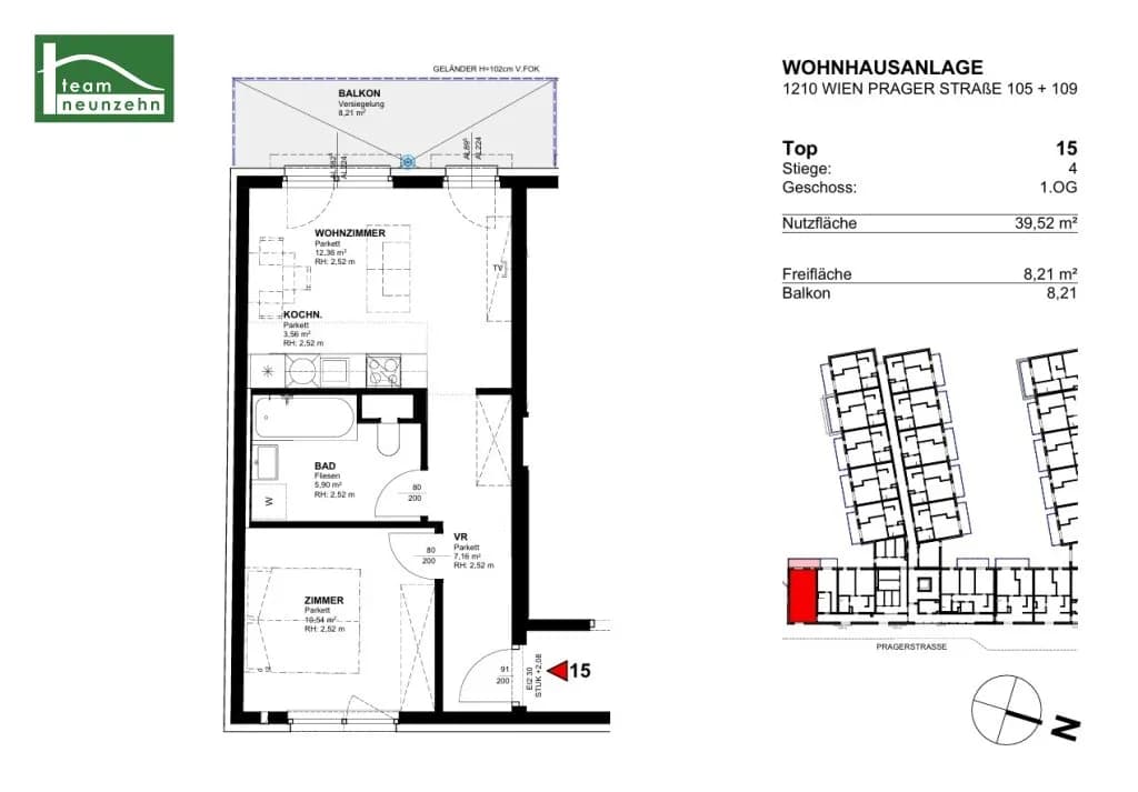 2-Zimmer-Wohnung mieten in Wien – 39,52 m², € 880 – Bild 16 von 16
