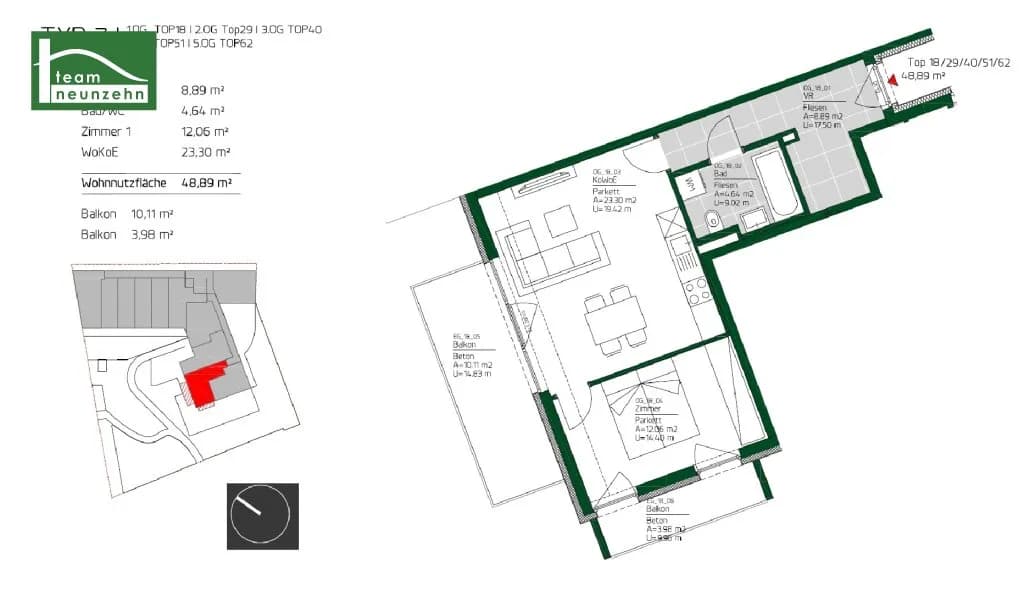 2-Zimmer-Wohnung mieten in Graz – 48,02 m², € 689 – Bild 23 von 23