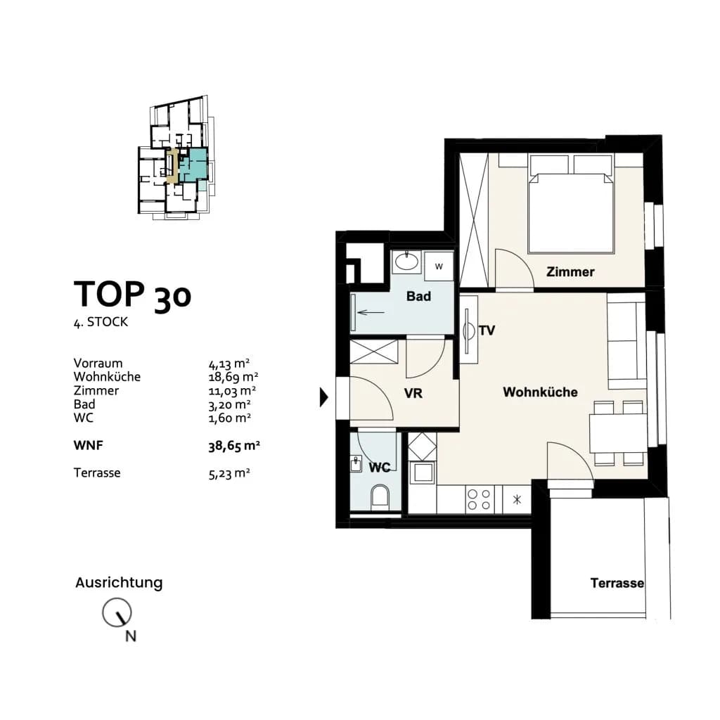 2-Zimmer-Wohnung kaufen in Wien – 38,65 m², € 299.309 – Bild 9 von 9