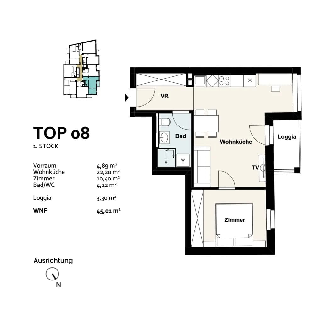 2-Zimmer-Wohnung kaufen in Wien – 41,71 m², € 257.864 – Bild 10 von 10