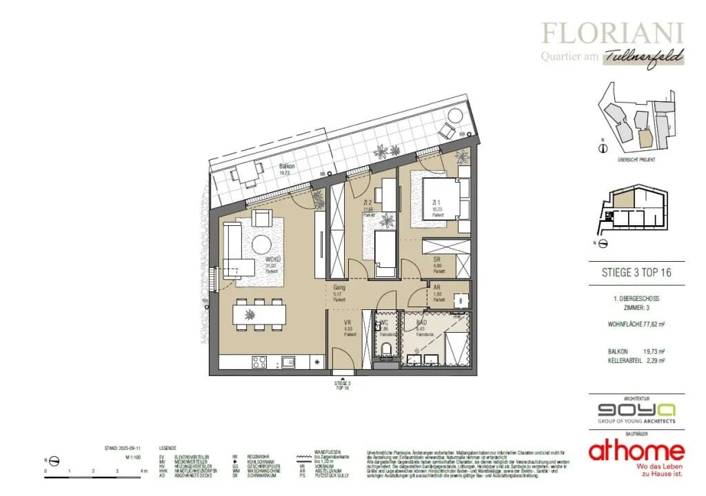 3-Zimmer-Wohnung kaufen in Tulln – 77,62 m², € 333.000 – Bild 35 von 35