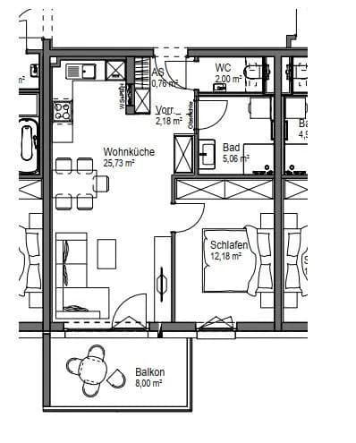 2-Zimmer-Wohnung kaufen in Wels-Land – 47,91 m², € 220.945 – Bild 4 von 5