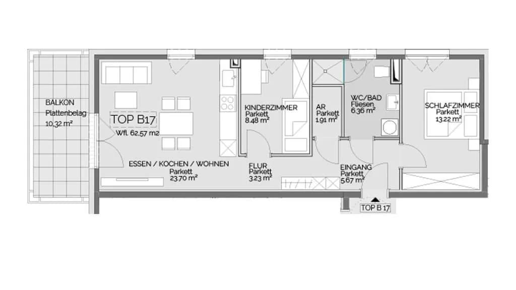 3-Zimmer-Wohnung kaufen in Liezen – 62,57 m², € 264.000 – Bild 9 von 14