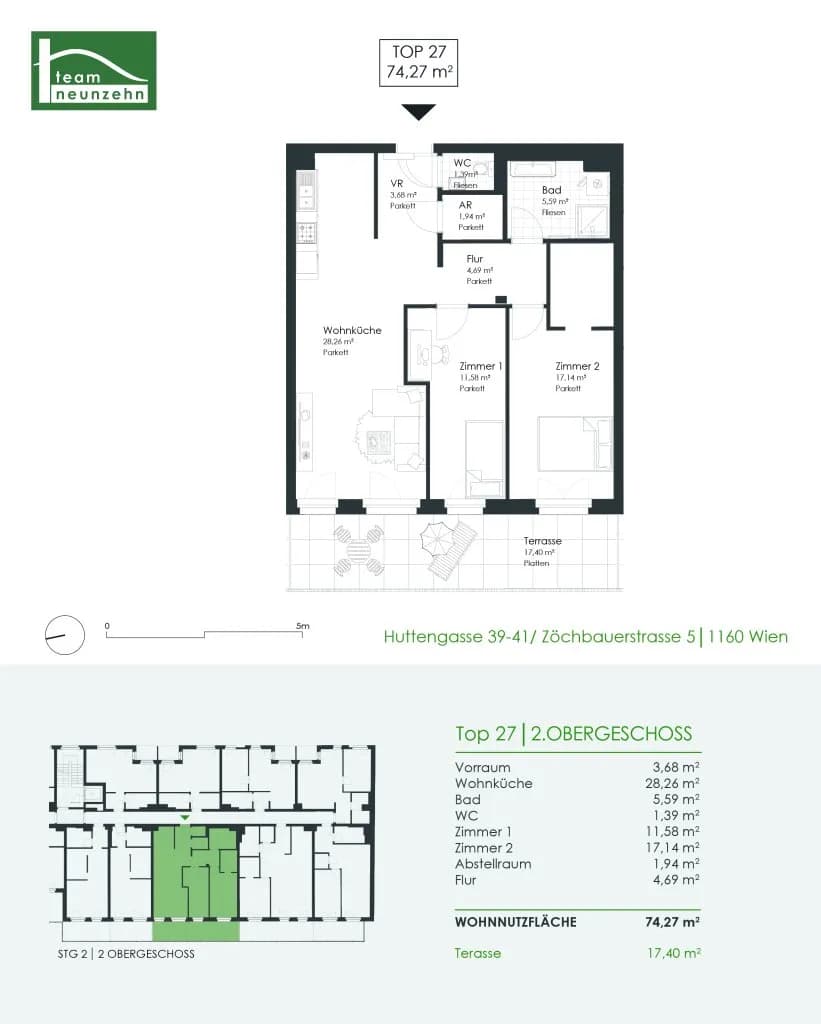 3-Zimmer-Wohnung mieten in Wien – 74,27 m², € 1.649 – Bild 18 von 18
