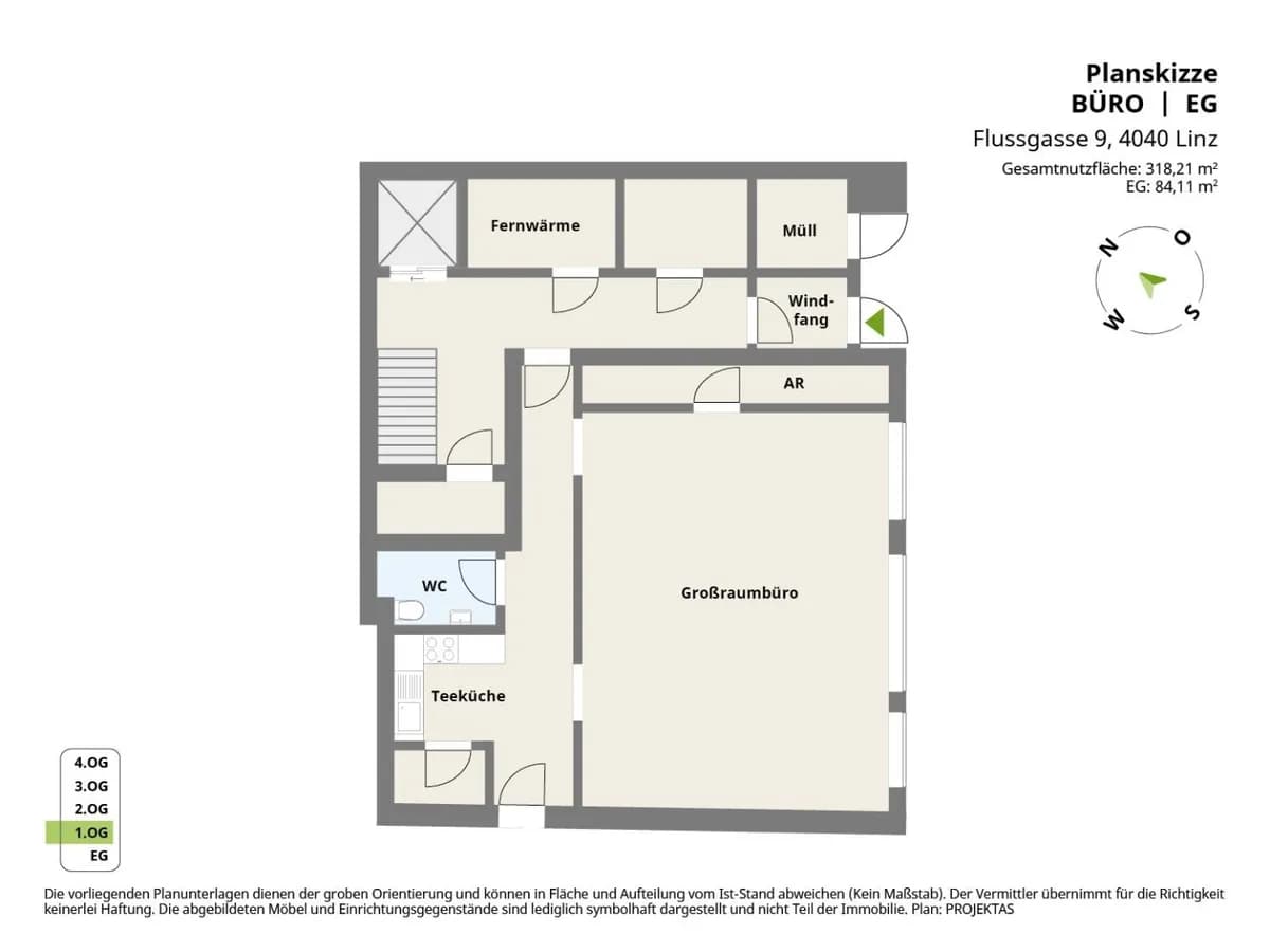 10-Zimmer-Gewerbeimmobilie mieten in Linz – 318 m², € 4.675 – Bild 8 von 10