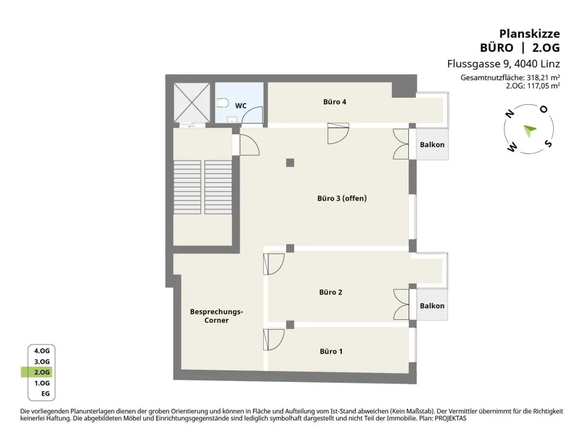 10-Zimmer-Gewerbeimmobilie mieten in Linz – 318 m², € 4.675 – Bild 10 von 10