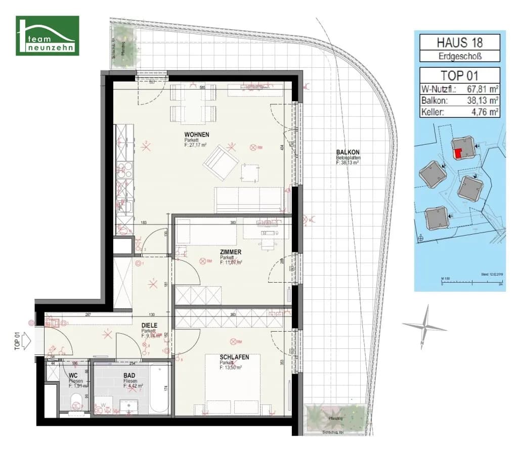 3-Zimmer-Wohnung mieten in Graz – 67,81 m², € 1.052 – Bild 20 von 20