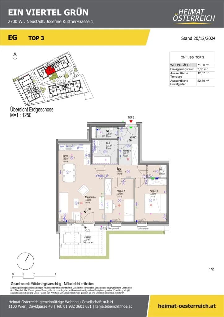 3-Zimmer-Wohnung kaufen in Wiener Neustadt – 71,48 m², € 265.921 – Bild 21 von 33