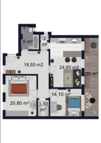 3-Zimmer-Wohnung mieten in Wien – 90 m², € 1.600 – Bild 25 von 25