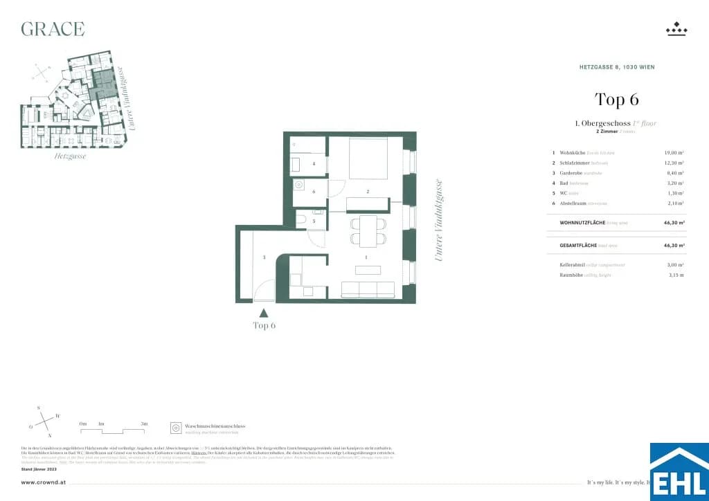 2-Zimmer-Wohnung kaufen in Wien – 46,5 m², € 449.000 – Bild 13 von 13