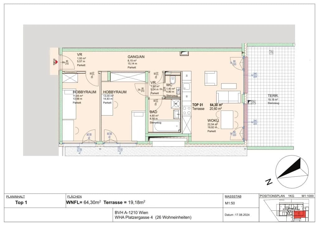 3-Zimmer-Wohnung kaufen in Wien – 64,3 m², € 314.018 – Bild 11 von 11