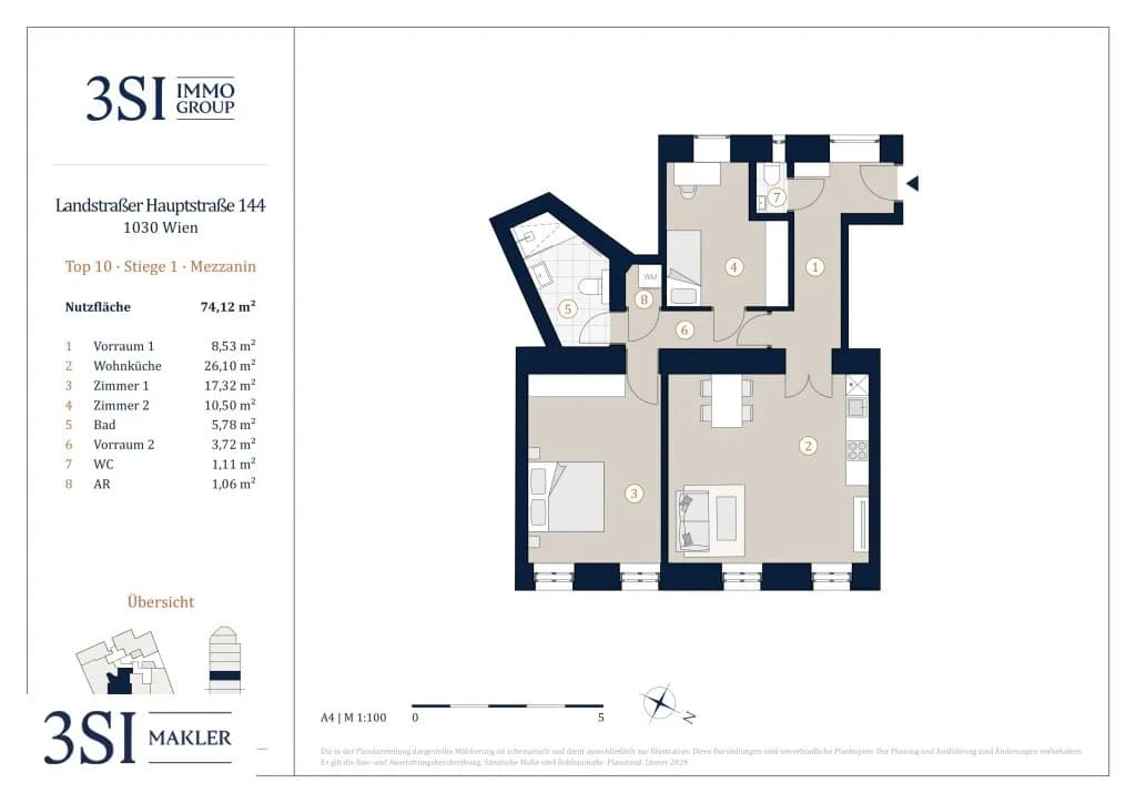 3-Zimmer-Wohnung kaufen in Wien – 74,12 m², € 615.000 – Bild 9 von 9