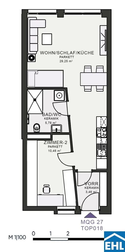 2-Zimmer-Wohnung mieten in Graz – 48,95 m², € 728 – Bild 7 von 7