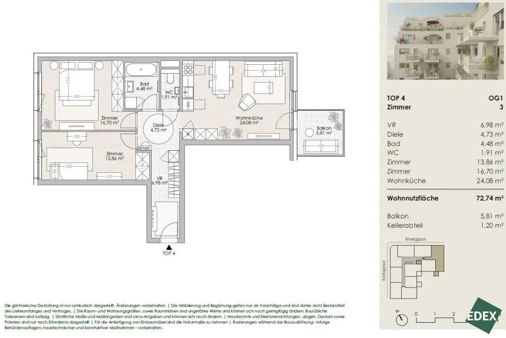 3-Zimmer-Wohnung kaufen in Wien – 72,74 m², € 393.900 – Bild 19 von 19