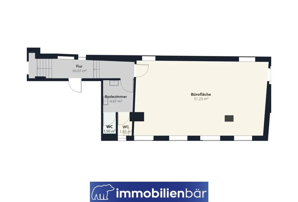 1-Zimmer-Gewerbeimmobilie mieten in Rohrbach – 76,65 m², € 309 – Bild 11 von 11