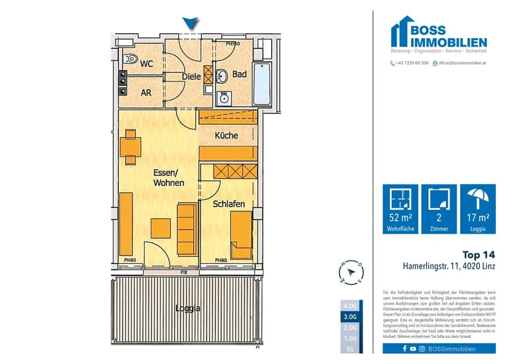 2-Zimmer-Wohnung mieten in Linz – 52,27 m², € 815 – Bild 16 von 16