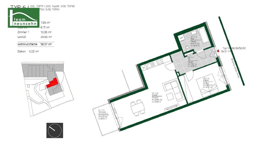 2-Zimmer-Wohnung mieten in Graz – 56,91 m², € 759 – Bild 16 von 16