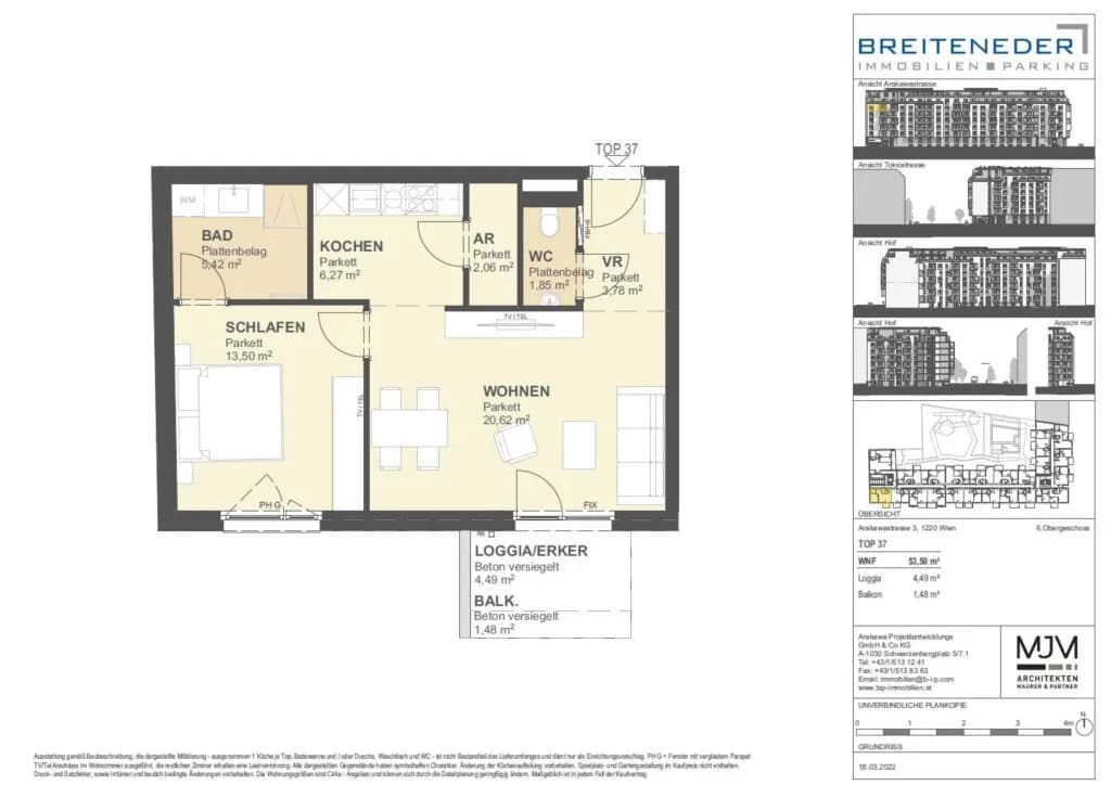 2-Zimmer-Wohnung kaufen in Wien – 53,5 m², € 356.700 – Bild 8 von 8