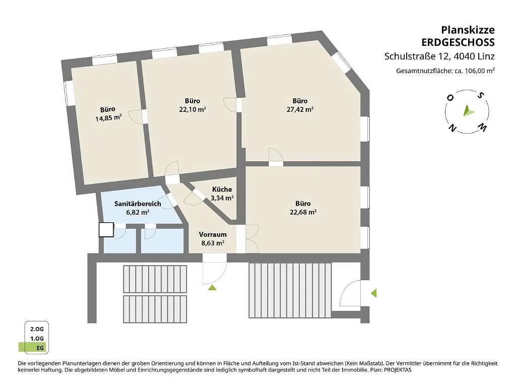 4-Zimmer-Gewerbeimmobilie mieten in Linz – 106 m², € 1.175 – Bild 7 von 7