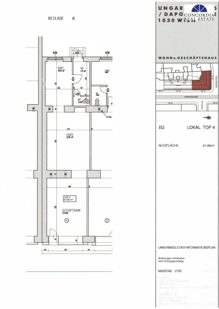 Gewerbeimmobilie mieten in Wien – 62 m², € 1.092 – Bild 5 von 5