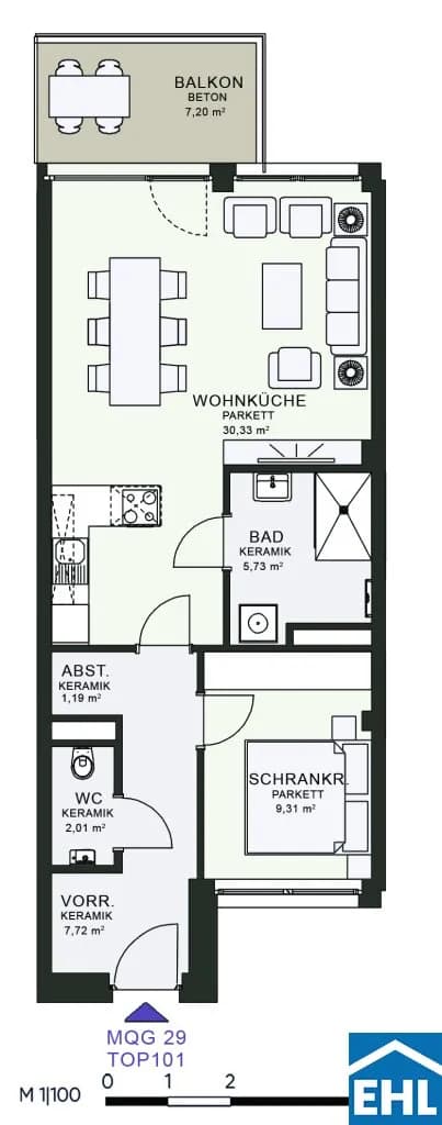 2-Zimmer-Wohnung mieten in Graz – 56,64 m², € 910 – Bild 7 von 7