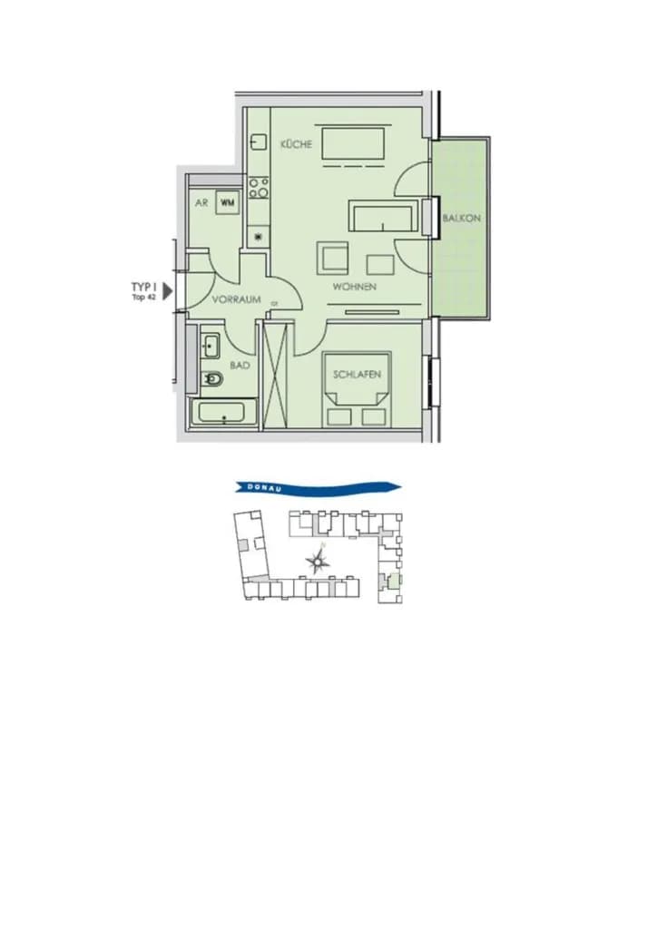 2-Zimmer-Wohnung mieten in Linz – 46,27 m², € 957 – Bild 5 von 5