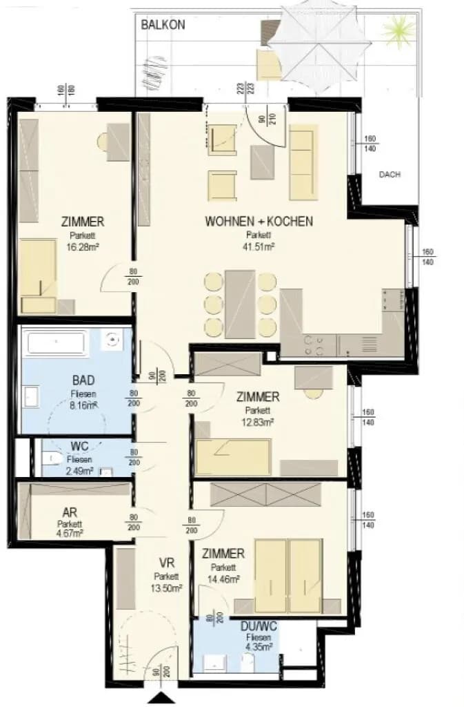 4-Zimmer-Wohnung mieten in Wien – 118,25 m², € 3.502 – Bild 25 von 25