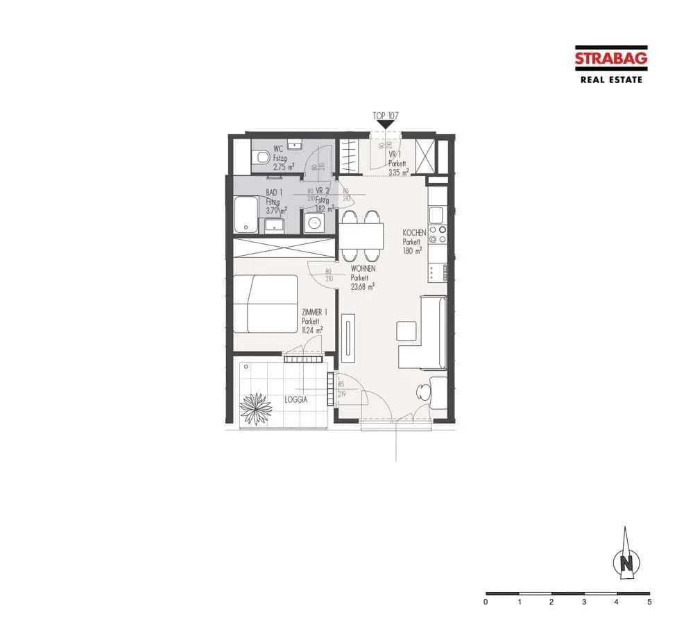 2-Zimmer-Wohnung kaufen in Wien – 48,43 m², € 343.000 – Bild 2 von 2