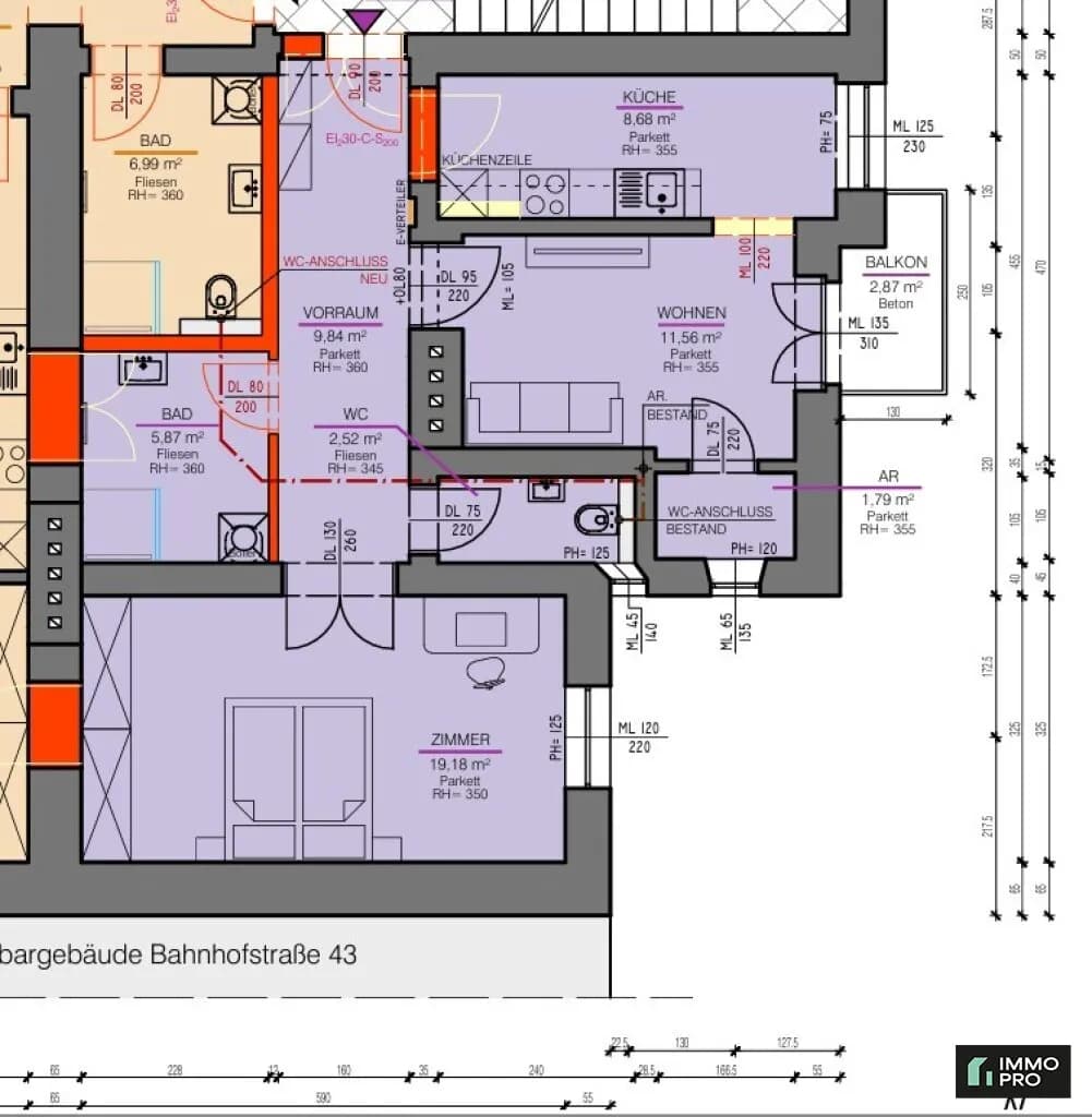 2-Zimmer-Wohnung mieten in Klagenfurt – 63 m², € 836 – Bild 7 von 7
