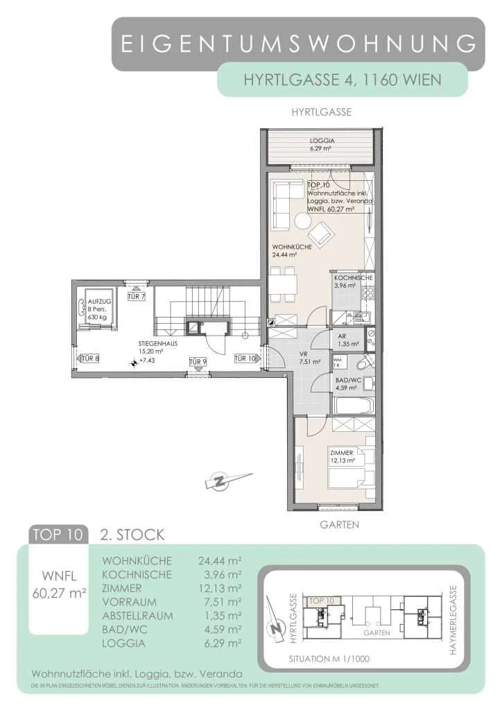 2-Zimmer-Wohnung kaufen in Wien – 60,27 m², € 345.000 – Bild 20 von 20