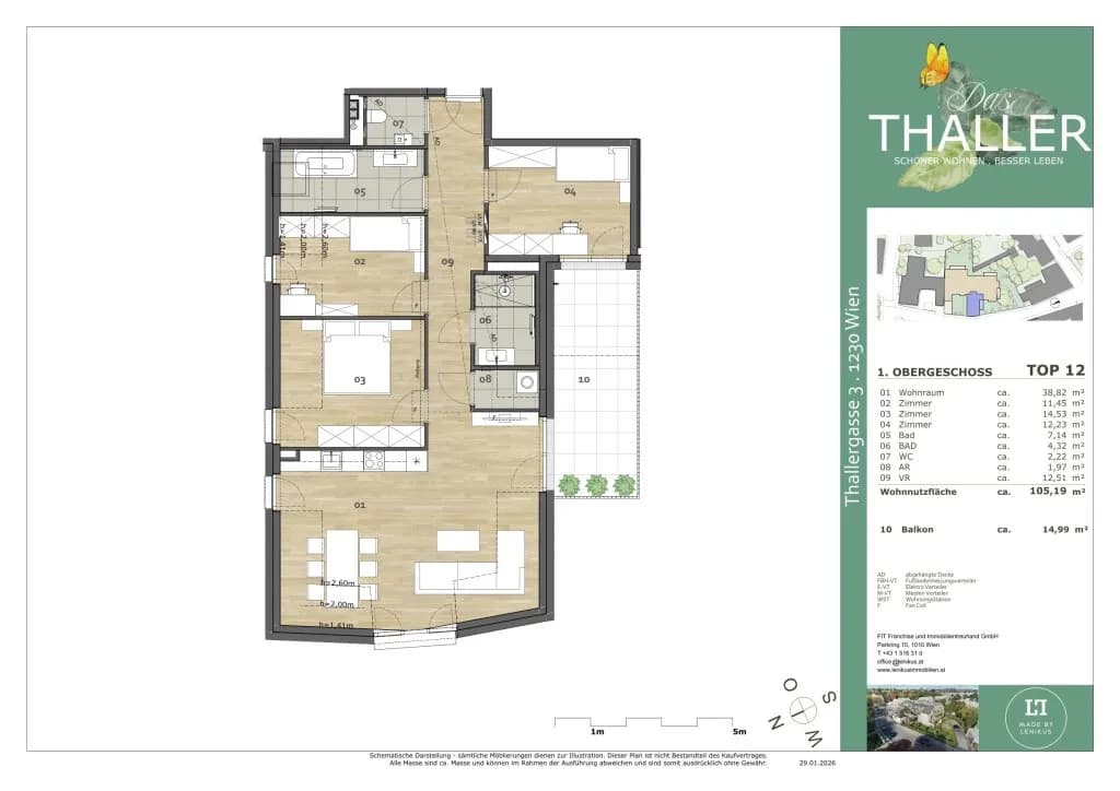 4-Zimmer-Wohnung kaufen in Wien – 105,19 m², € 818.400 – Bild 5 von 6