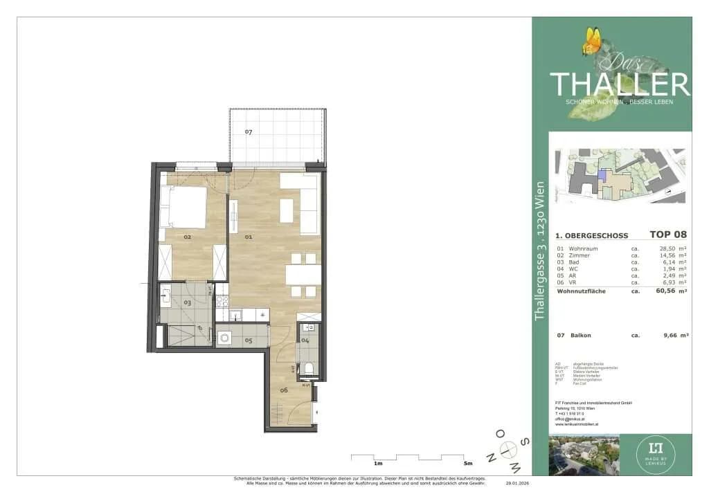 2-Zimmer-Wohnung kaufen in Wien – 60,56 m², € 458.600 – Bild 4 von 5