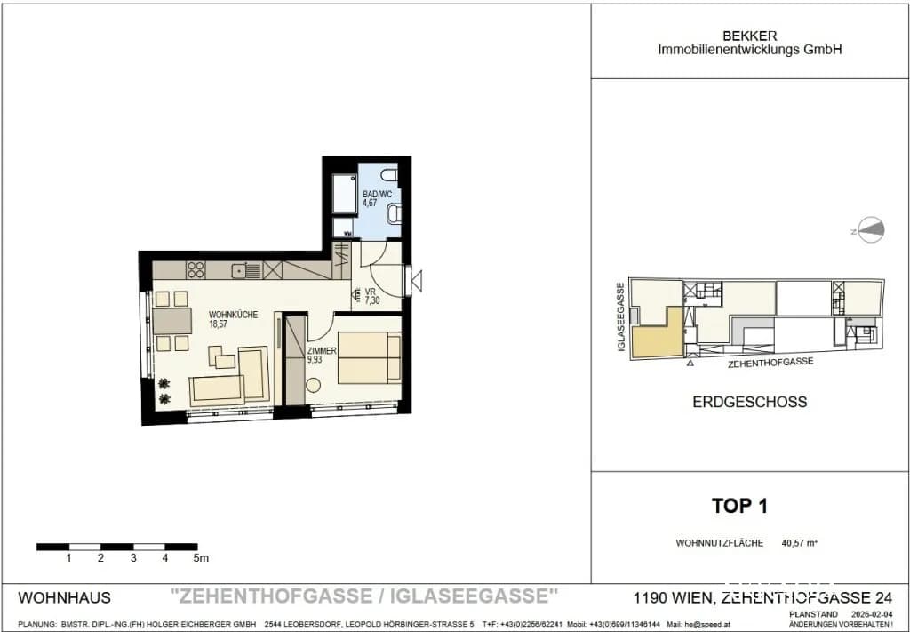 2-Zimmer-Wohnung kaufen in Wien – 40,57 m², € 385.000 – Bild 7 von 7