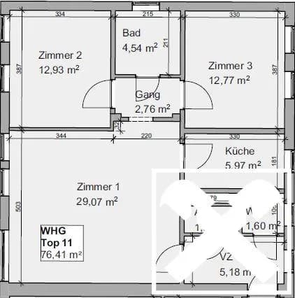 4-Zimmer-Wohnung kaufen in Wolfsberg – 76,41 m², € 129.897 – Bild 11 von 11