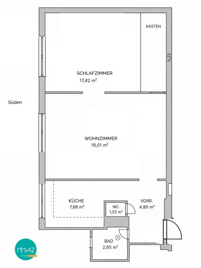 2-Zimmer-Wohnung kaufen in Wien – 52 m², € 230.000 – Bild 13 von 13