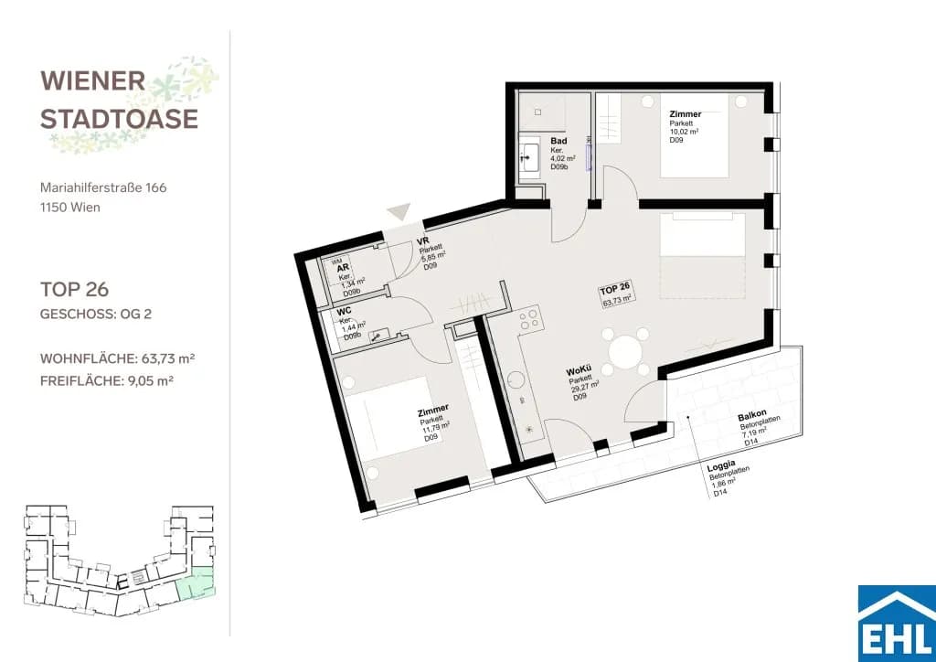 3-Zimmer-Wohnung mieten in Wien – 63,73 m², € 1.575 – Bild 13 von 13