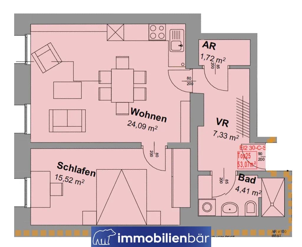 2-Zimmer-Wohnung kaufen in Linz – 53,07 m², € 195.000 – Bild 13 von 13