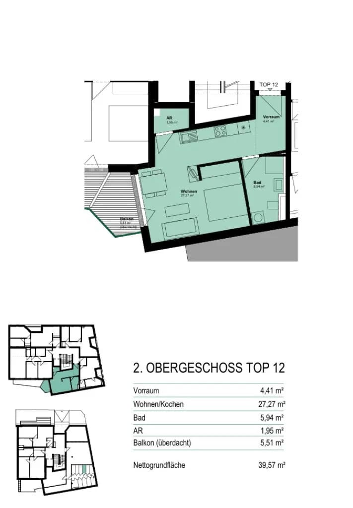 Wohnung mieten in Graz – 39,57 m², € 622 – Bild 8 von 8