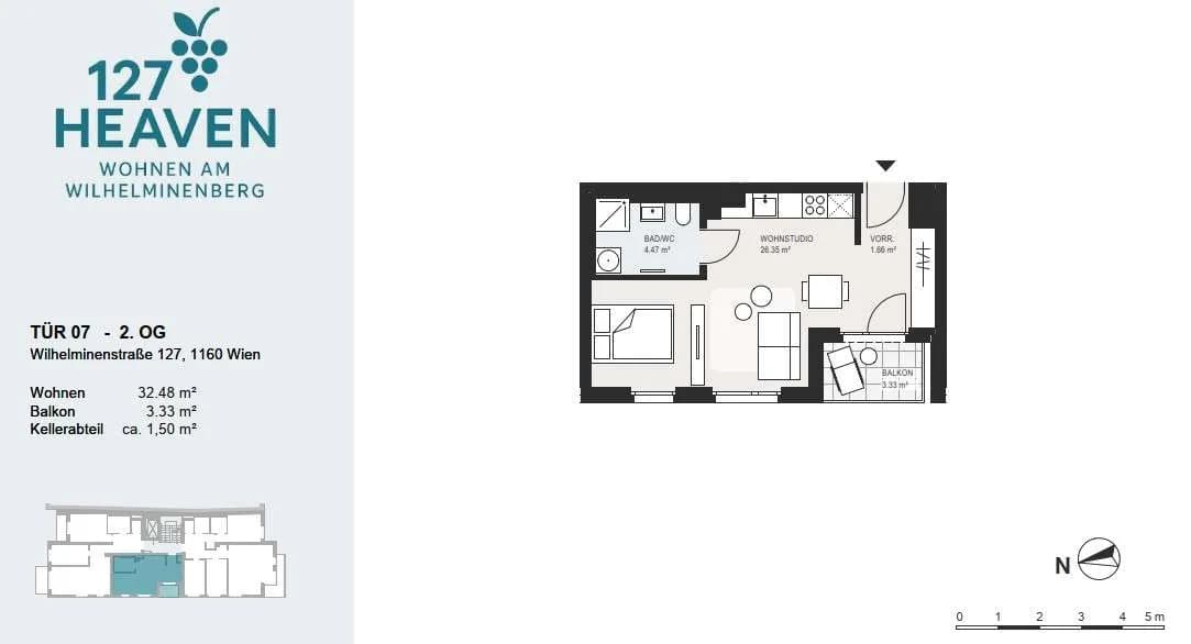 1-Zimmer-Wohnung kaufen in Wien – 32,48 m², € 249.000 – Bild 6 von 7