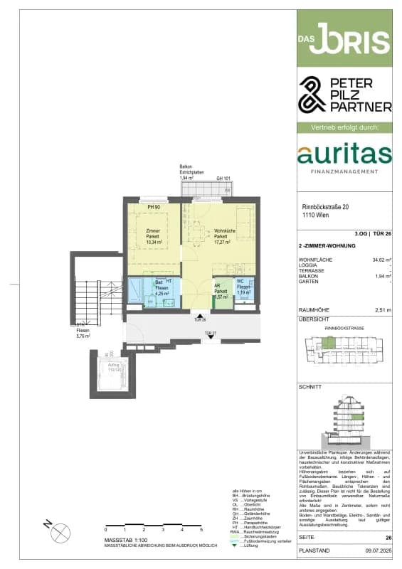 2-Zimmer-Wohnung kaufen in Wien – 34,62 m², € 219.300 – Bild 5 von 5
