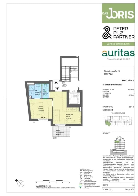 2-Zimmer-Wohnung kaufen in Wien – 32,31 m², € 224.500 – Bild 5 von 5