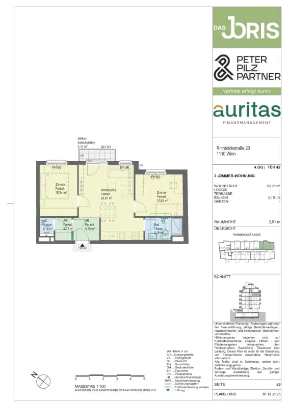 3-Zimmer-Wohnung kaufen in Wien – 52,2 m², € 330.300 – Bild 5 von 5