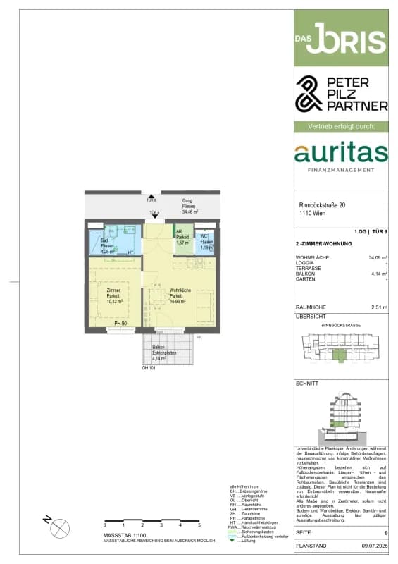 2-Zimmer-Wohnung kaufen in Wien – 34,09 m², € 225.300 – Bild 5 von 5