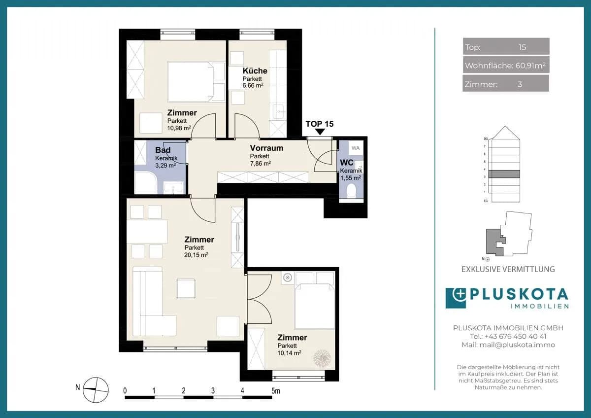 3-Zimmer-Wohnung kaufen in Wien – 60,91 m², € 799.000 – Bild 15 von 15