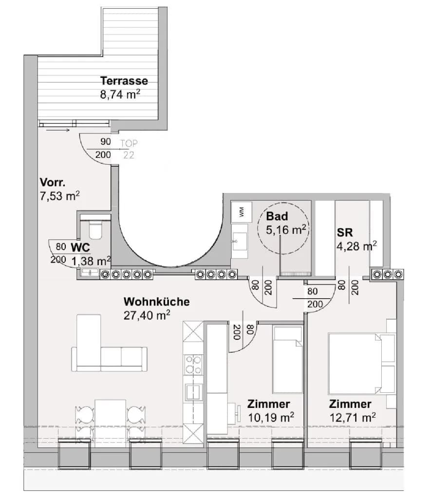 3-Zimmer-Wohnung kaufen in Wien – 68,65 m², € 498.000 – Bild 7 von 7