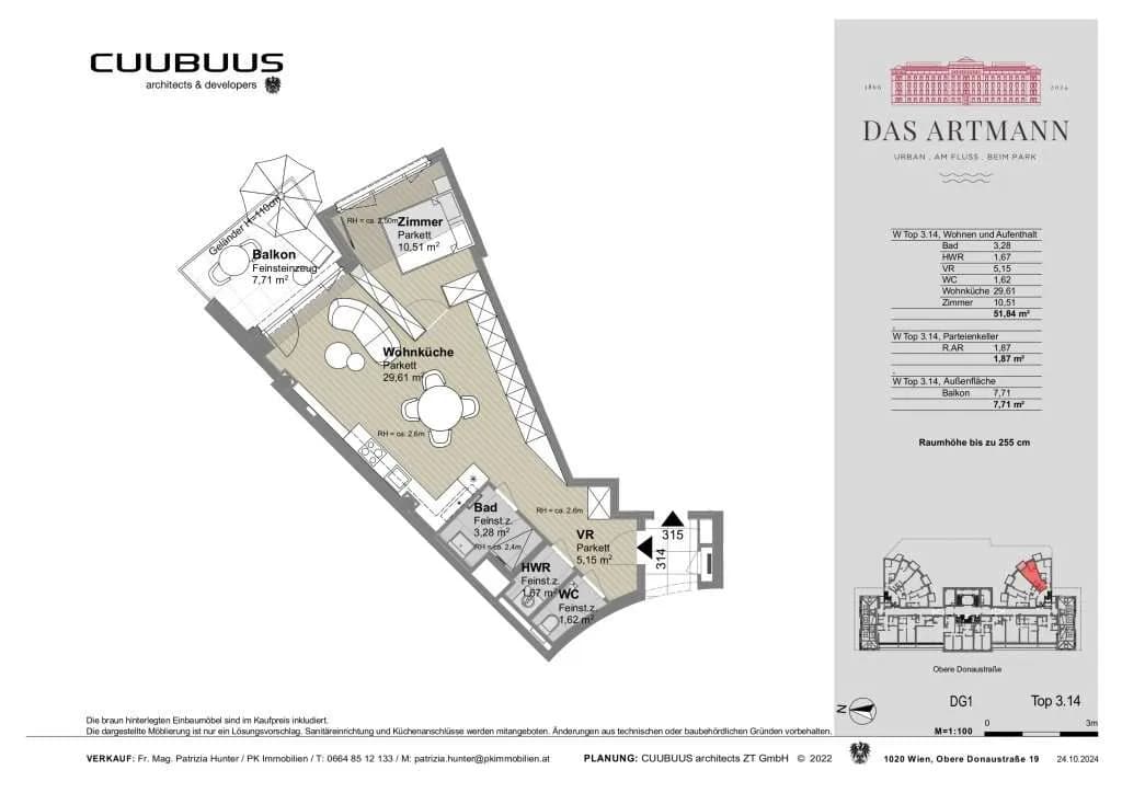 2-Zimmer-Wohnung kaufen in Wien – 52 m², € 750.000 – Bild 12 von 12