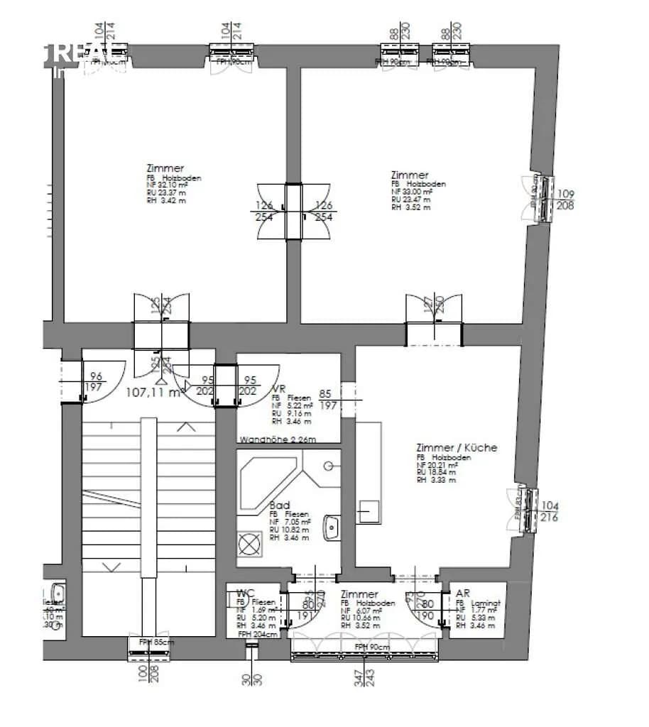 3-Zimmer-Gewerbeimmobilie mieten in Graz – 107 m², € 1.044 – Bild 7 von 7