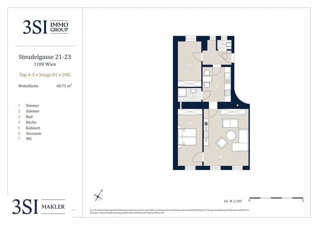 3-Zimmer-Wohnung kaufen in Wien – 60,81 m², € 233.000 – Bild 13 von 13